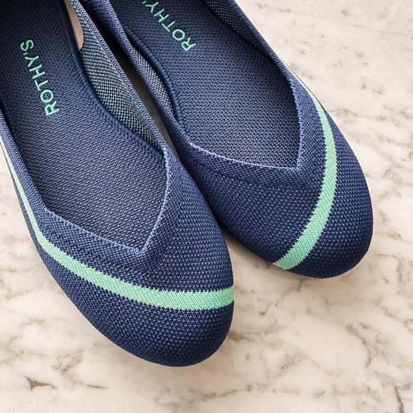 Rothy’s Collector’s Edition round toe ballet flat in neon stripe - Picture 3 of 4